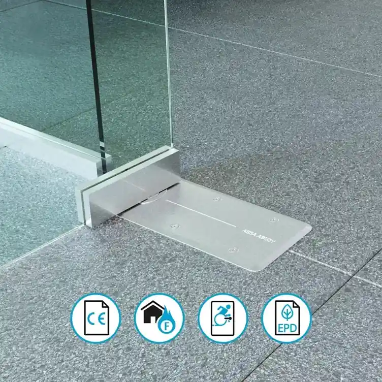 Tijdelijk Beschikbaar Piastra di chiusura inox satinato per Chiudiporta pavimento DC450 piastra chiudiporta 450